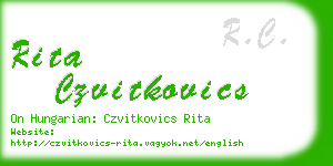 rita czvitkovics business card